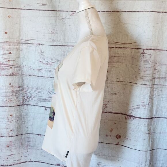 Maison Scotch J'adore Mon Tee Feather Short Sleeve T-shirt Size 3/Large - Picture 3 of 5